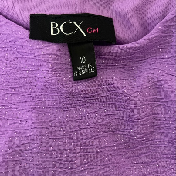 BCX Girls 2pc Purple Top & Floral Skirt Sz 10 - Picture 6 of 7